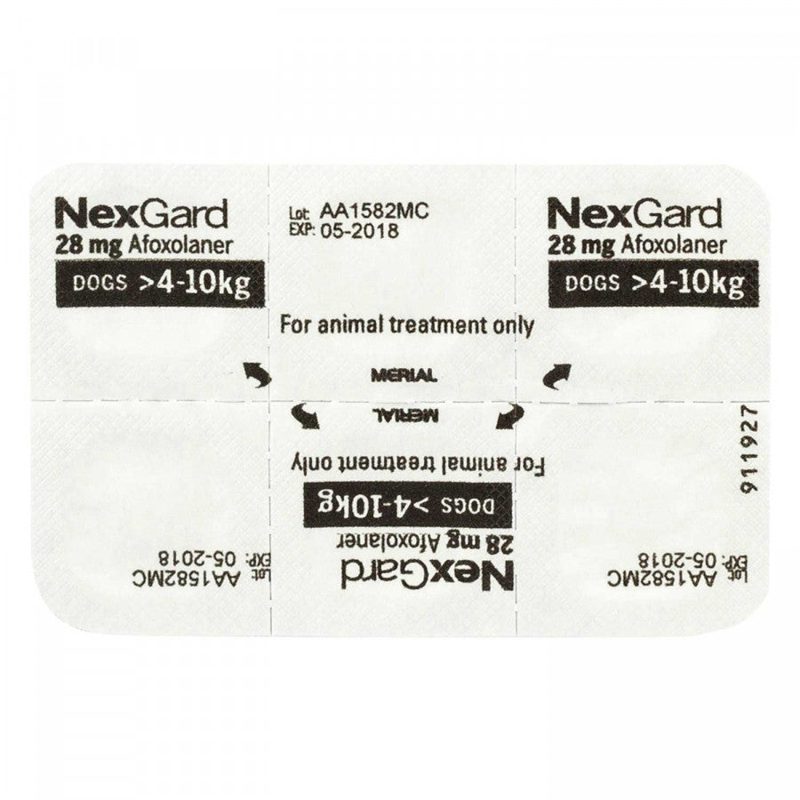 ネクスガード28mg(>4kg~10kg)3チュアブル入り