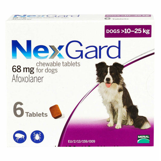 ネクスガード68mg(>10kg~25kg)6チュアブル入り